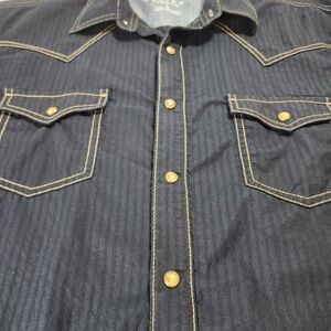 Wrangler Black Western Shirt with Gold Accents